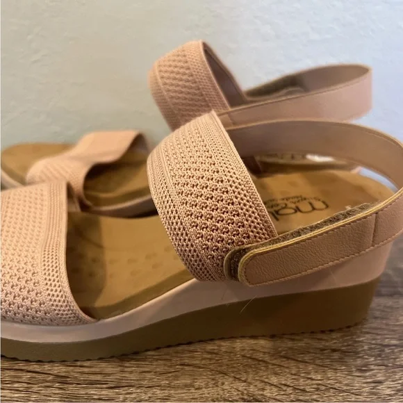 MALU SUPER COMFORT MADE IN BRAZIL WOMENS Pink STRETCHY WEDGE SANDALS SHOES SZ 9 - Picture 5 of 6